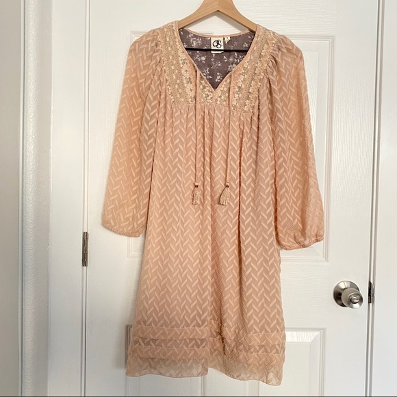 Anthropologie Anwen Peasant Dress Pink Rose - Picture 2 of 8